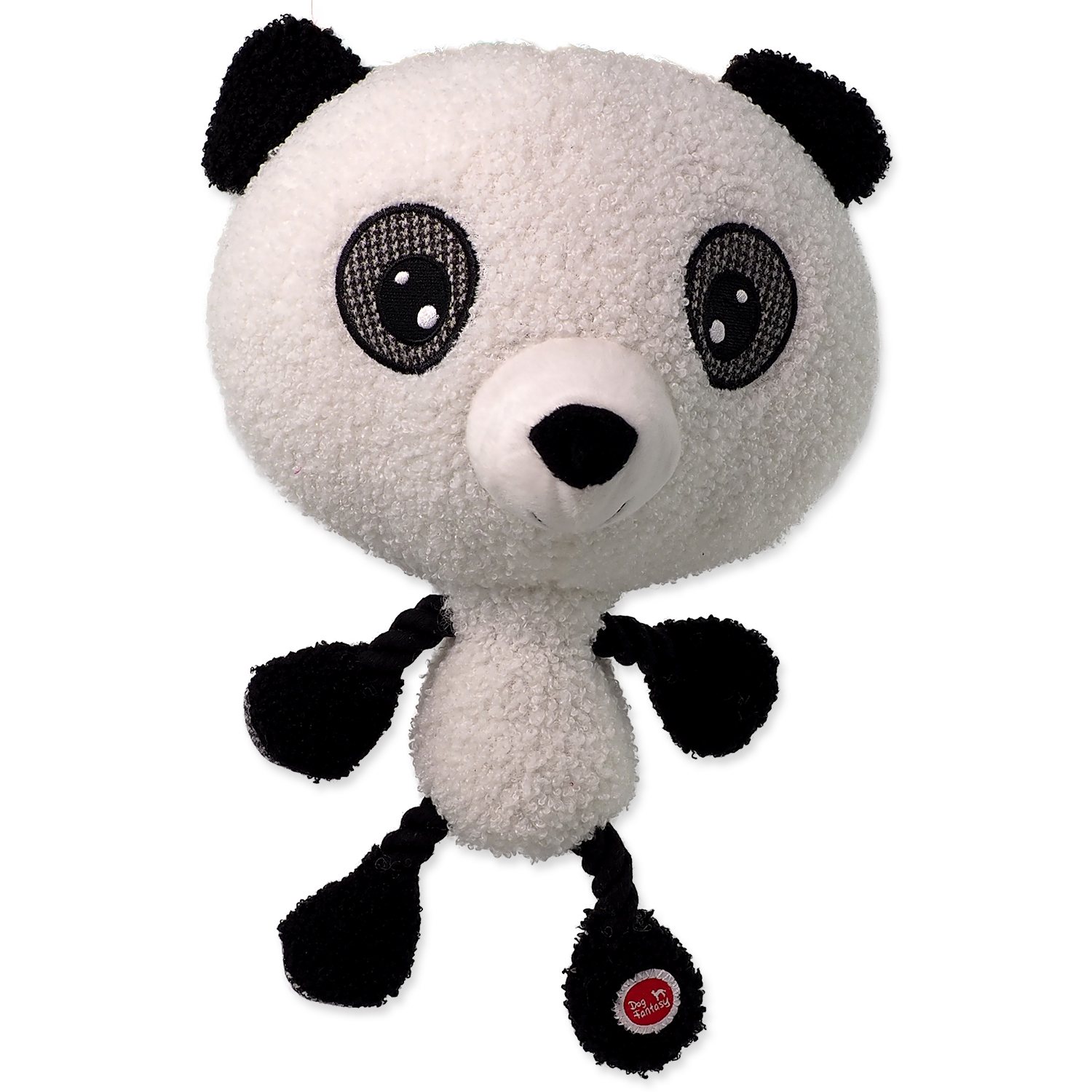 Hračka Dog Fantasy Big head panda plyšová pískací 30cm-KS