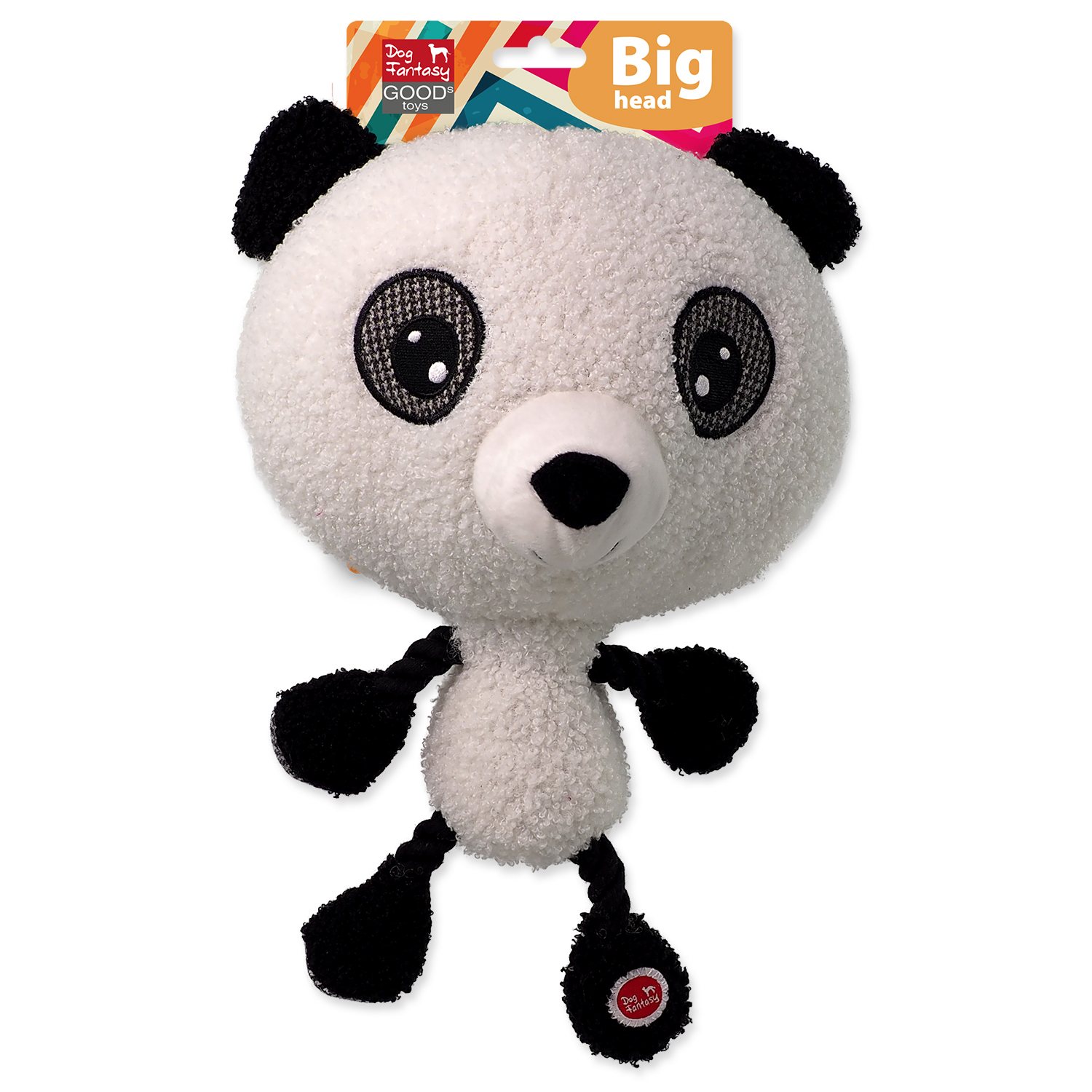 Hračka Dog Fantasy Big head panda plyšová pískací 30cm-KS