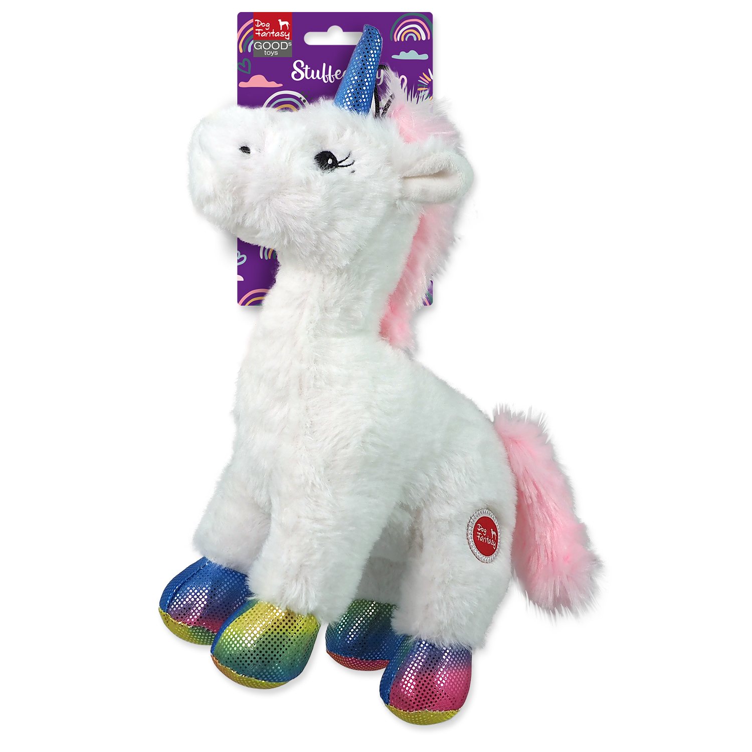 Hračka Dog Fantasy Stuffed Toy jednorožec pískací mix barev 26cm-KS