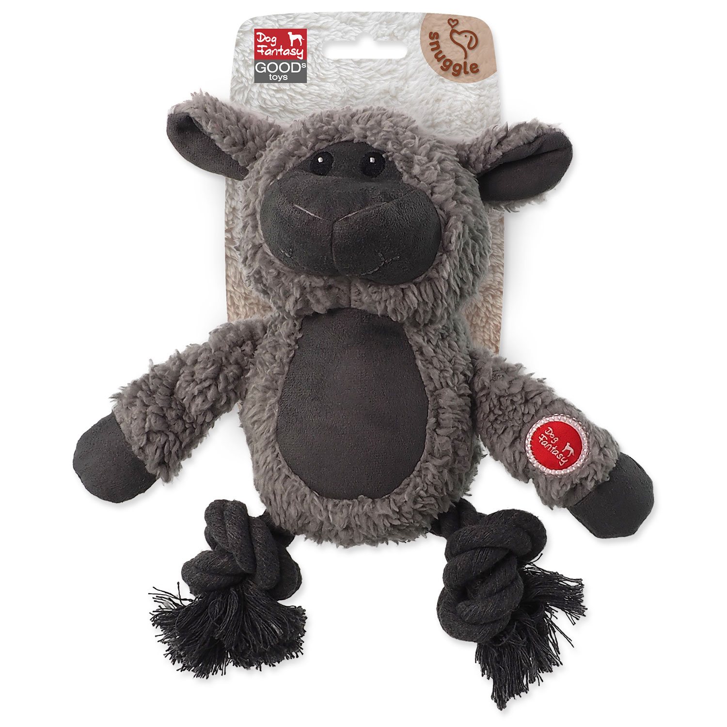 Hračka Dog Fantasy Snuggle mix zvířat s uzly a pískátkem 21cm-KS