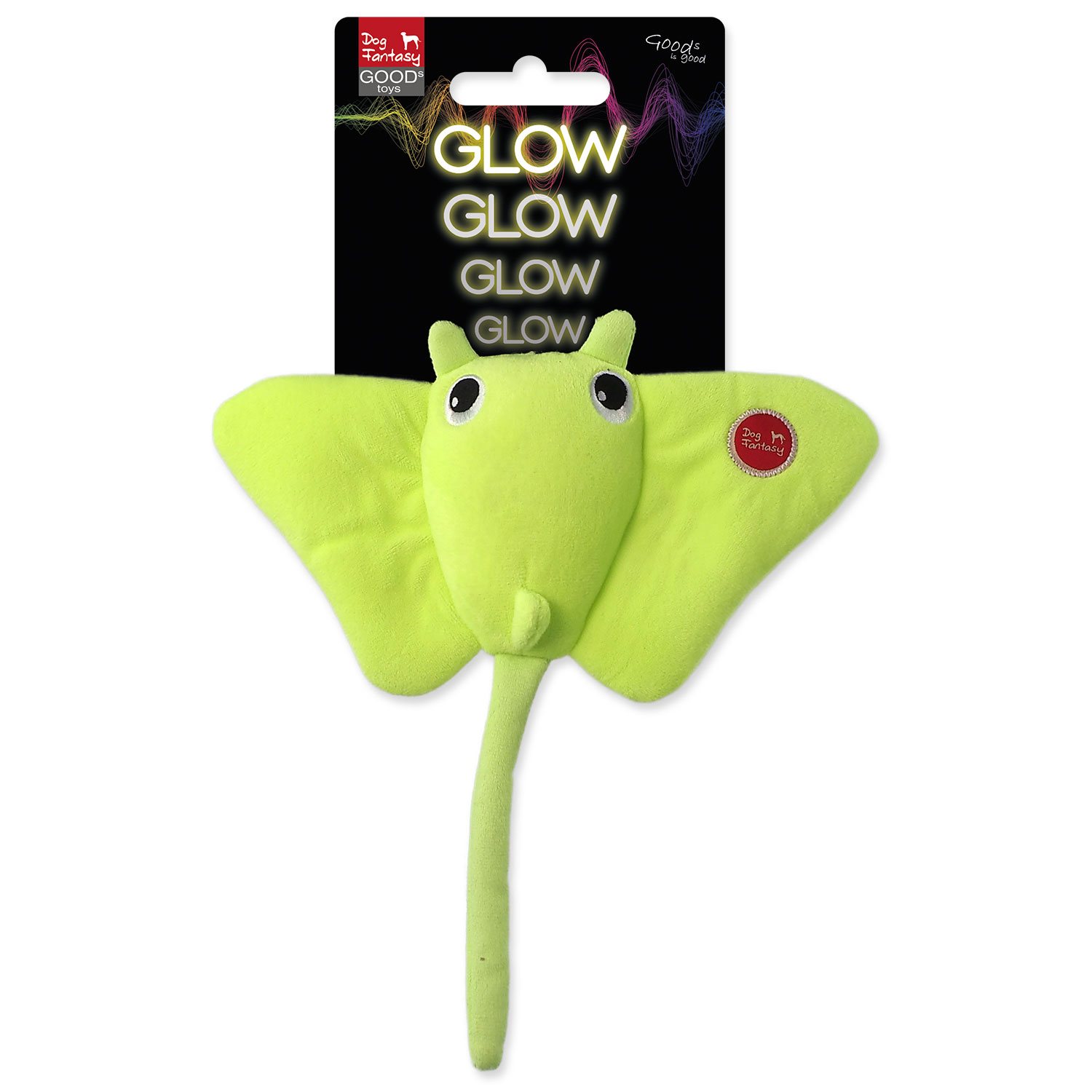 Hračka Dog Fantasy Glow rejnok zelený svítící ve tmě 27cm-KS