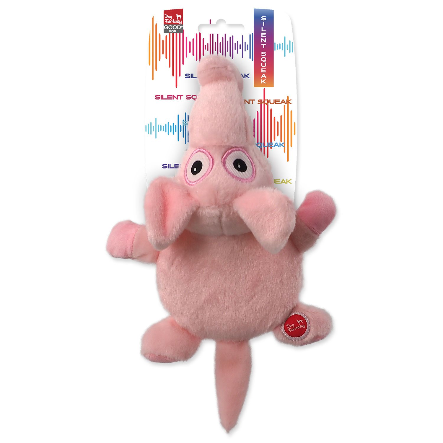 Hračka Dog Fantasy Silent Squeak slon růžový 26cm-KS