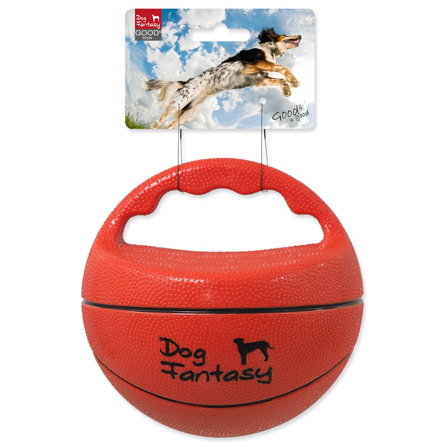 Hračka Dog Fantasy Ball míč s rukojetí pískací 15cm-KS