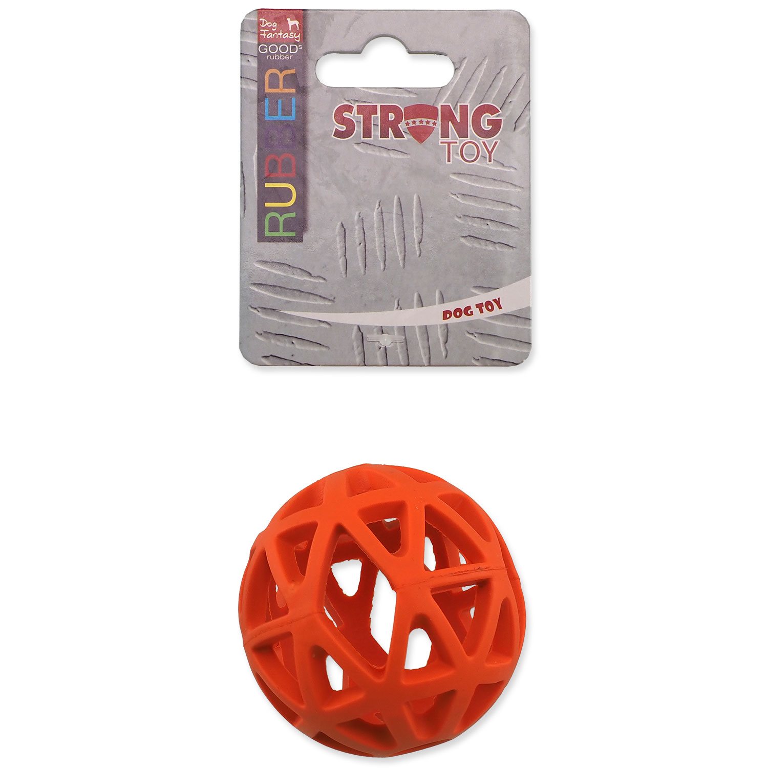 Hračka Dog Fantasy míček děrovaný oranžový 7cm-KS