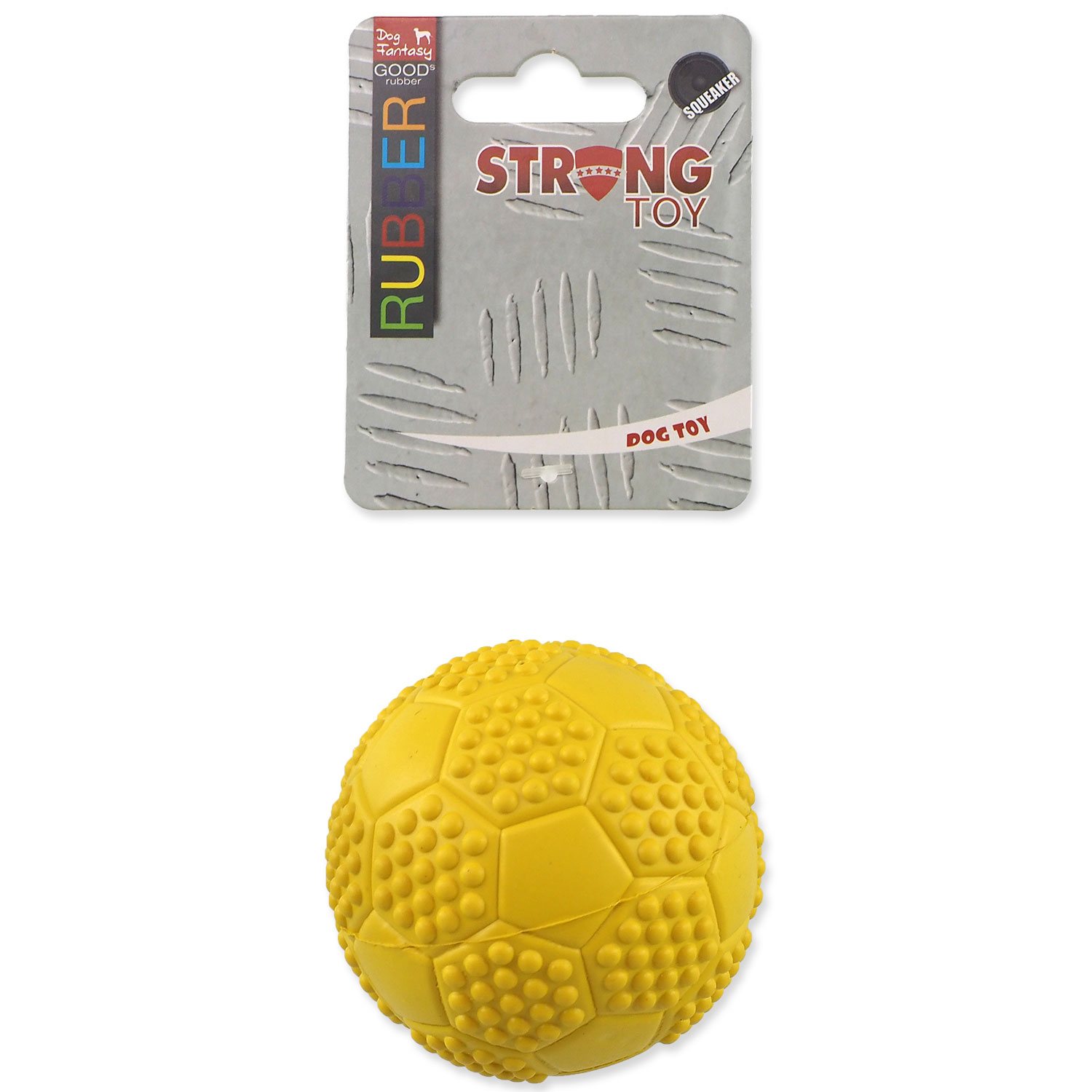 Hračka Dog Fantasy míček fotbal s bodlinami pískací mix barev 7cm-KS