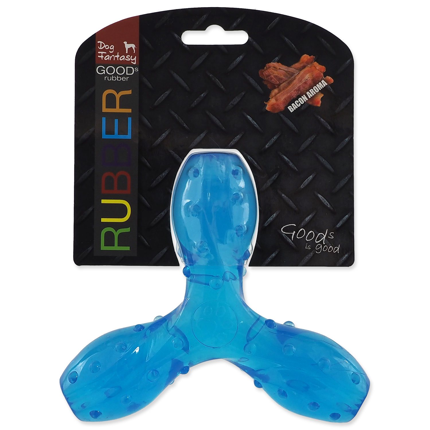 Hračka Dog Fantasy STRONG vrtule s vůní slaniny modrá 15cm-KS