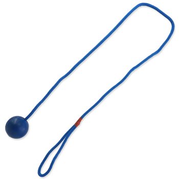 Hračka Dog Fantasy míček gumový s provazem mix barev 5x100cm-KS