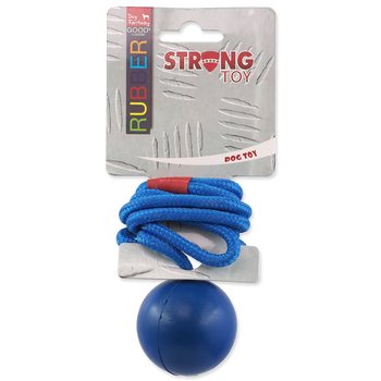 Hračka Dog Fantasy míček gumový s provazem mix barev 5x100cm-KS