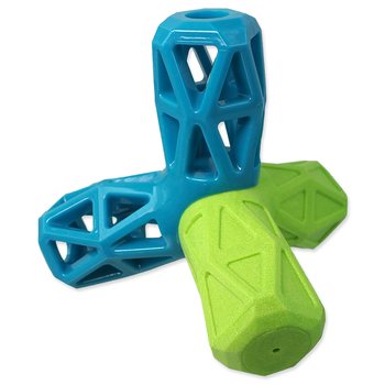 Hračka Dog Fantasy geometrická pískací modro-zelená 12,9x1,2x10,2cm-KS