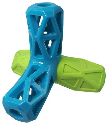 Hračka Dog Fantasy geometrická pískací modro-zelená 12,9x1,2x10,2cm-KS