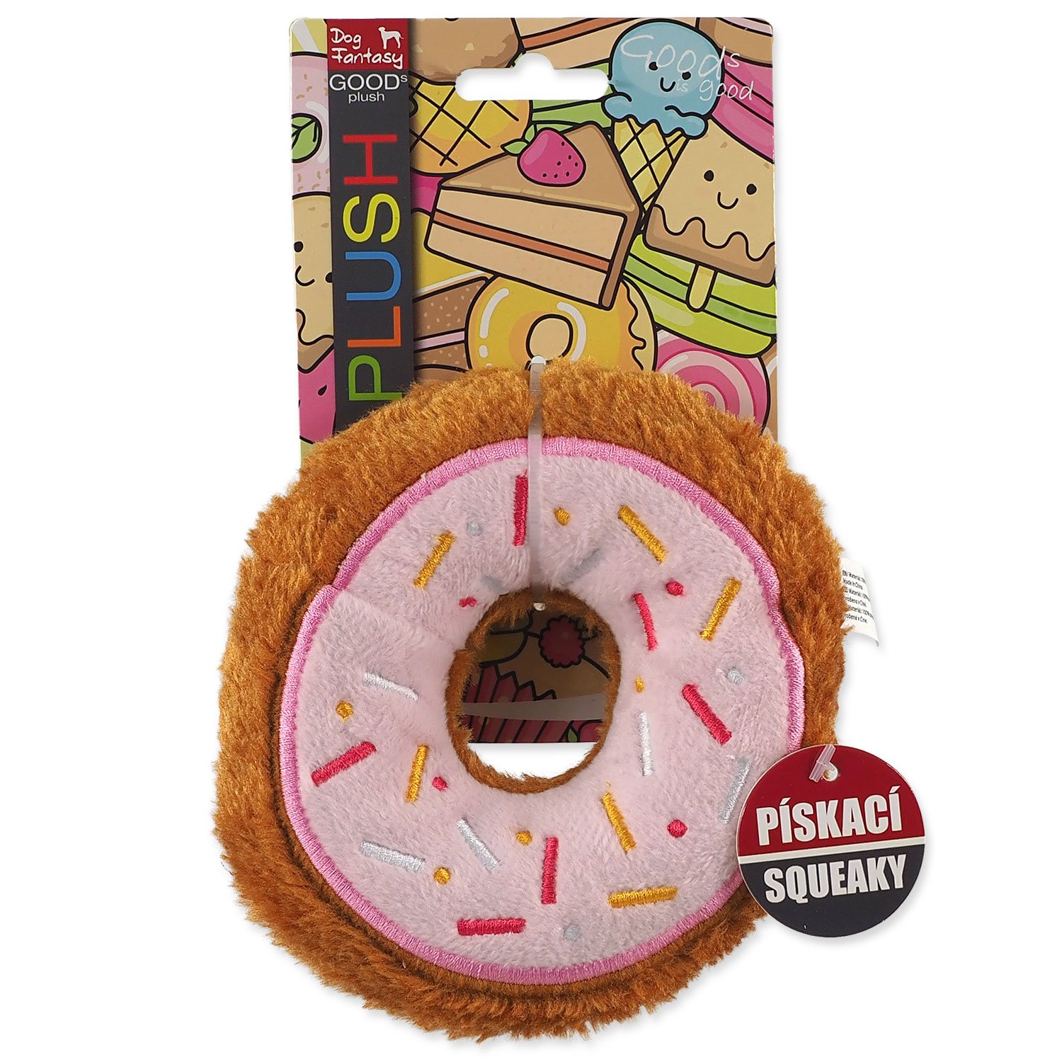 Hračka Dog Fantasy donut růžový 12,5cm-KS