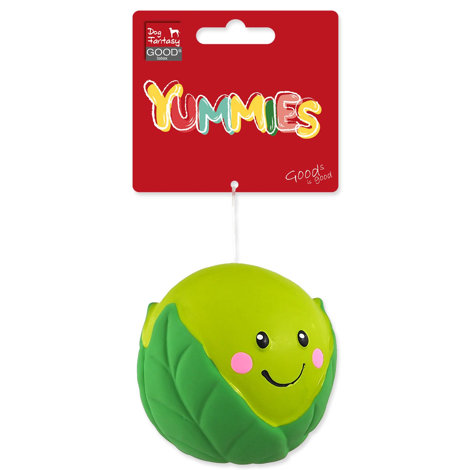 Hračka Dog Fantasy Latex zelenina zelí se zvukem 8cm-KS