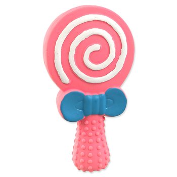 Hračka Dog Fantasy Latex lízátko kolo se zvukem mix barev 13cm-KS