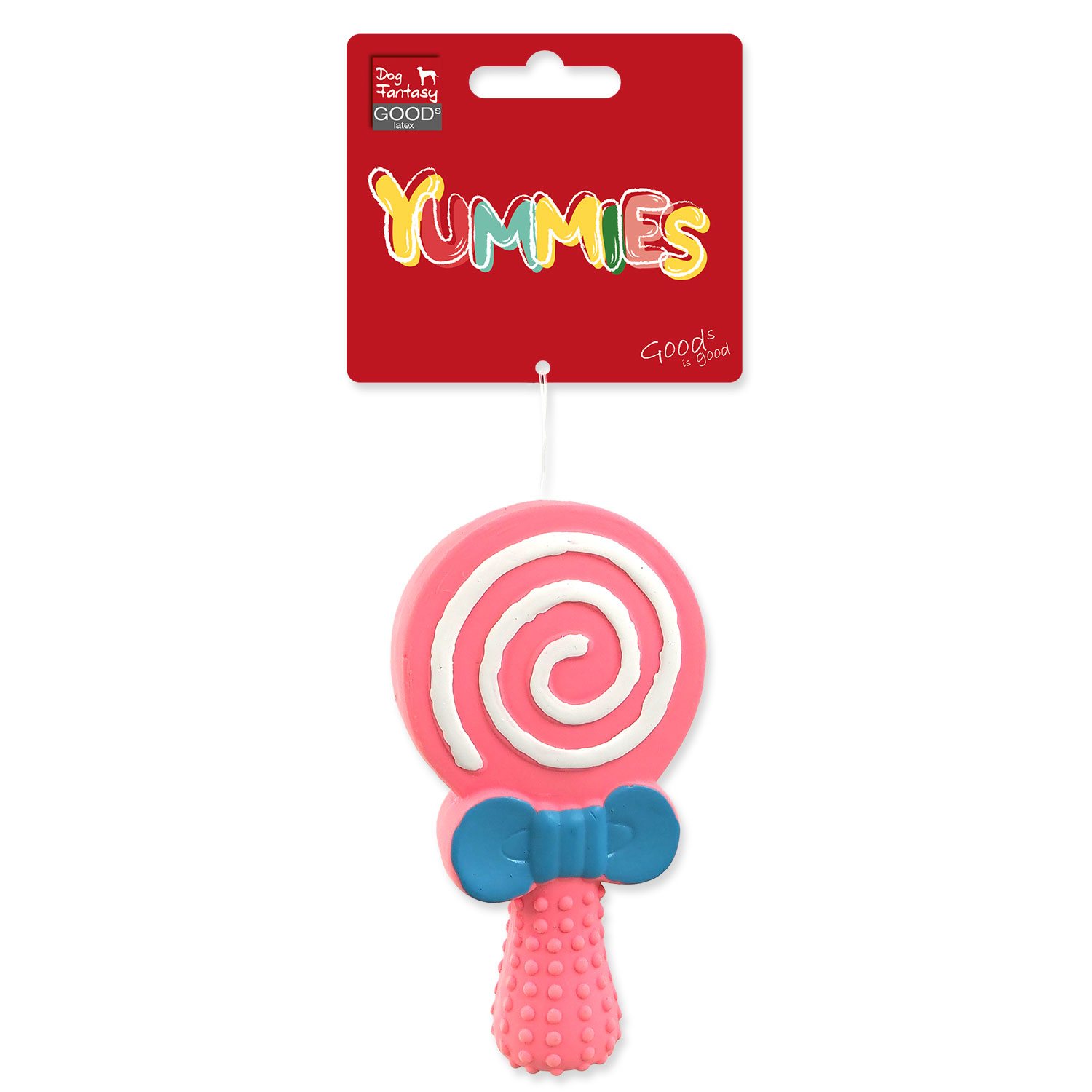 Hračka Dog Fantasy Latex lízátko kolo se zvukem mix barev 13cm-KS