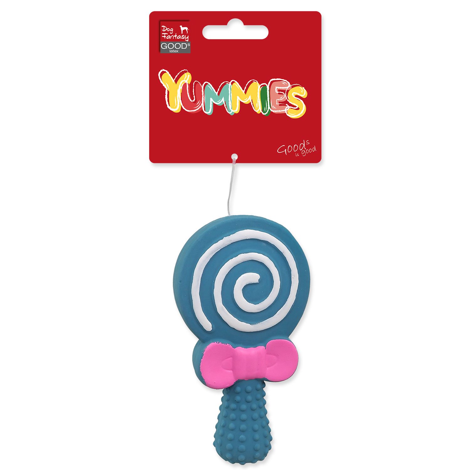 Hračka Dog Fantasy Latex lízátko kolo se zvukem mix barev 13cm-KS