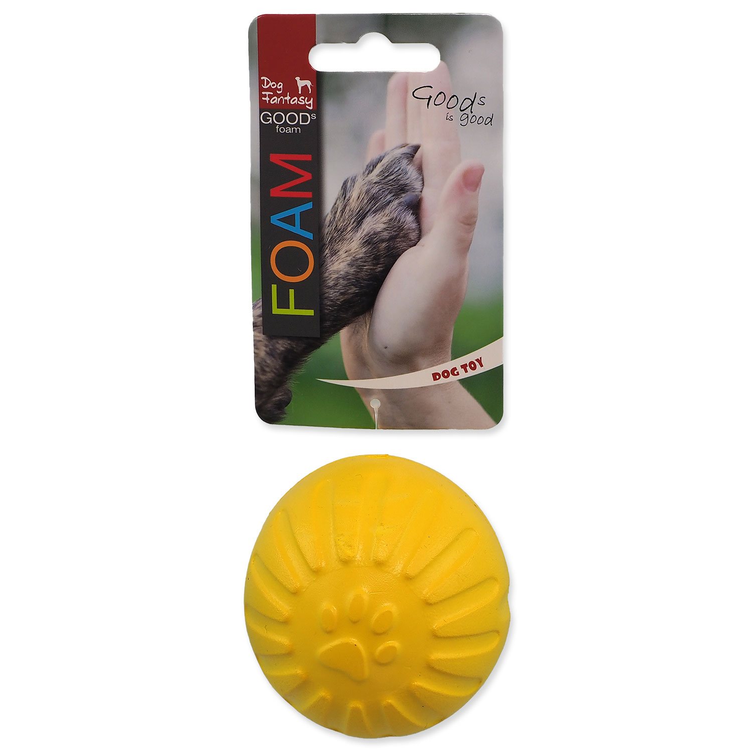 Hračka Dog Fantasy EVA Míček žlutý 7cm-KS