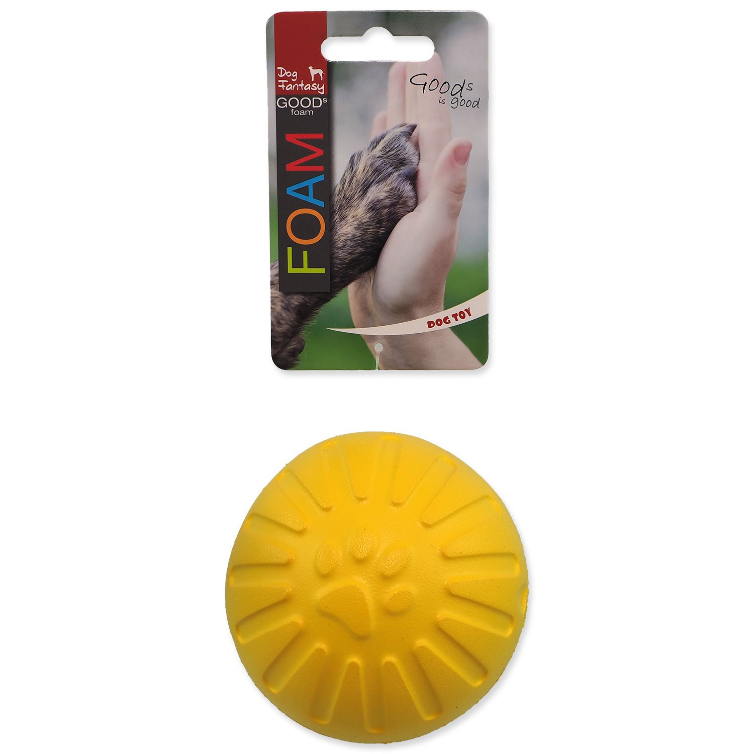 Hračka Dog Fantasy EVA Míček žlutý 9cm-KS