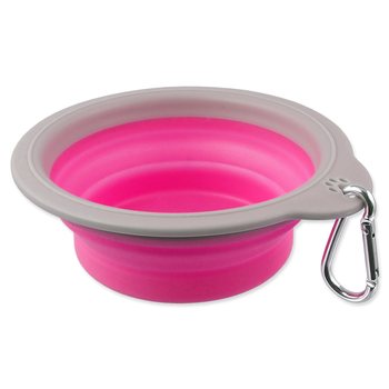 Miska Dog Fantasy cestovní skládací růžová 15x5cm-KS