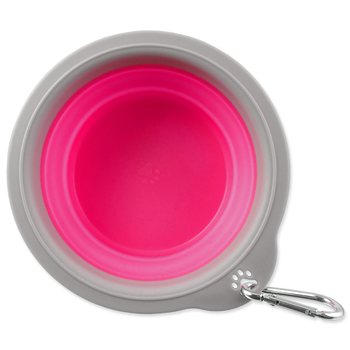 Miska Dog Fantasy cestovní skládací růžová 15x5cm-KS