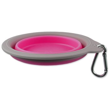 Miska Dog Fantasy cestovní skládací růžová 15x5cm-KS
