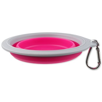 Miska Dog Fantasy cestovní skládací růžová 18x6,5cm-KS