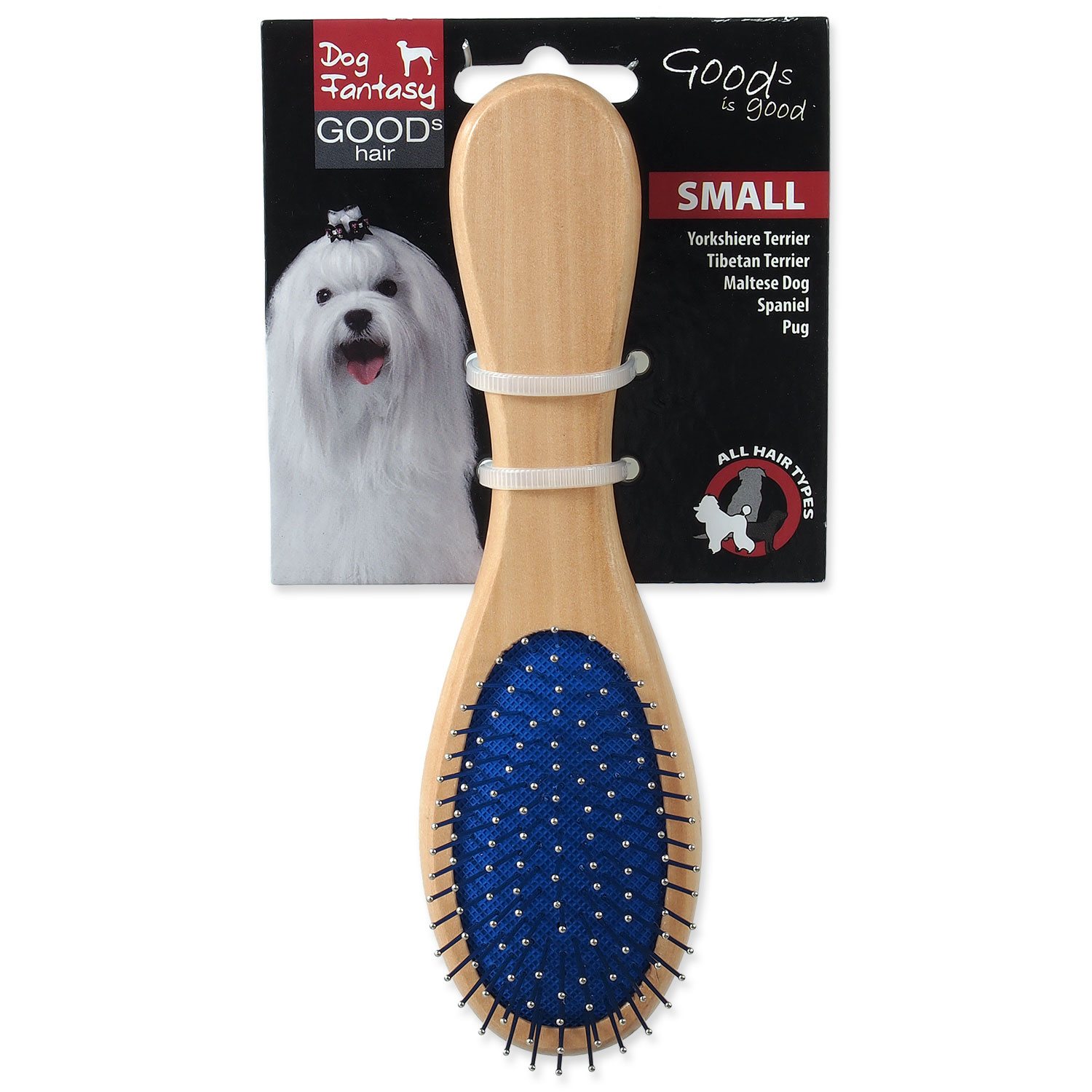 Kartáč Dog Fantasy hroty/nylon oboustranný dřevo S 17cm-KS