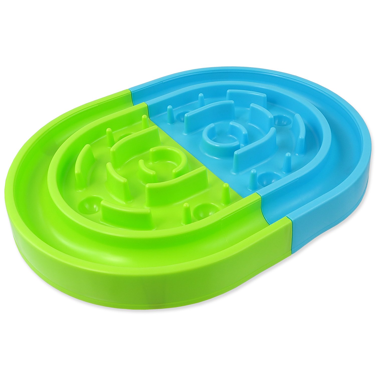 Miska Dog Fantasy Bludiště zpomalovací proti hltání zeleno-modrá 40x30x4,8cm-KS