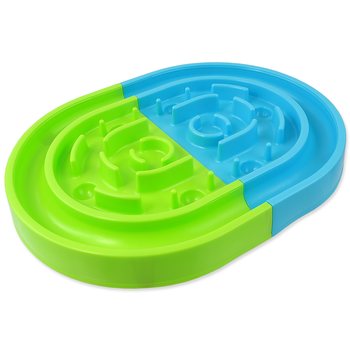 Miska Dog Fantasy Bludiště zpomalovací proti hltání zeleno-modrá 40x30x4,8cm-KS