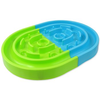 Miska Dog Fantasy Bludiště zpomalovací proti hltání zeleno-modrá 40x30x4,8cm-KS