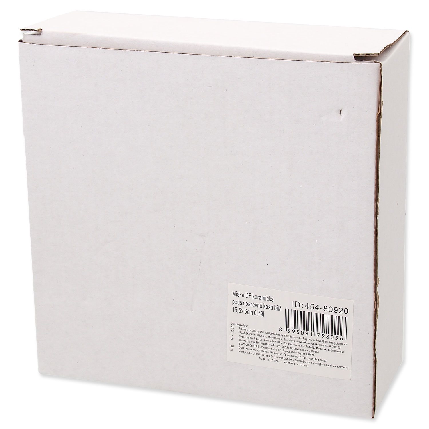 Miska Dog Fantasy keramická potisk barevné kosti bílá 15,5x 6cm 790ml-KS