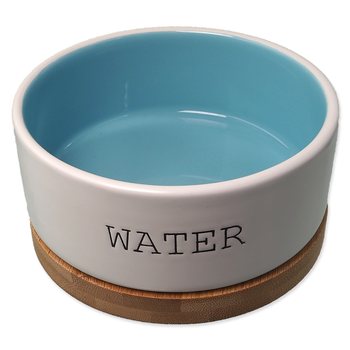Miska Dog Fantasy keramická WATER bílá/modrá s podtáckem 13x5,5cm, 400ml-KS