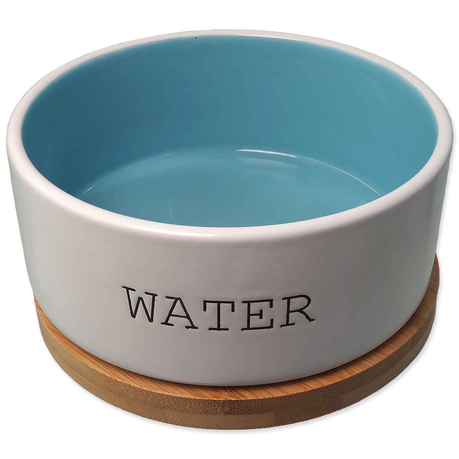 Miska Dog Fantasy keramická WATER bílá/modrá s podtáckem 16x6,5cm, 850ml-KS