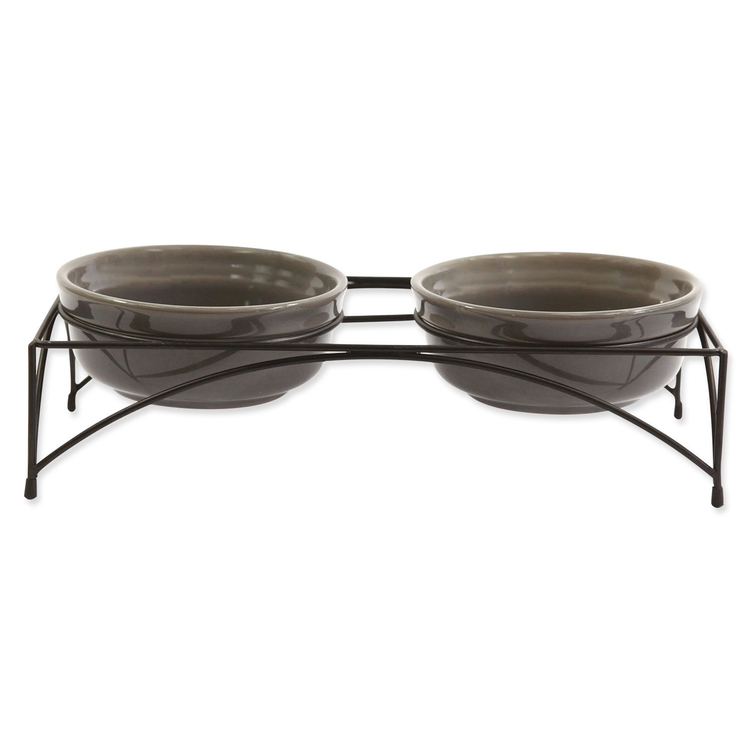 Set Dog Fantasy misky keramické se stojanem šedé 2x12,5x5cm-KS