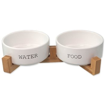 Set Dog Fantasy misky keramické se stojanem bílé 2x 16x6,5cm, 850ml-KS