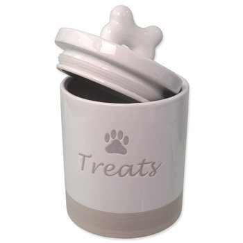 Dóza Dog Fantasy keramická na pamlsky bílá s úchytkou 13,5x21,5cm, 1500ml-KS