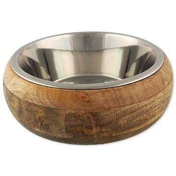 Miska Dog Fantasy nerez v dřevě, zaoblená 400ml-KS