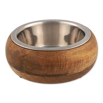 Miska Dog Fantasy nerez v dřevě, zaoblená 1730ml-KS