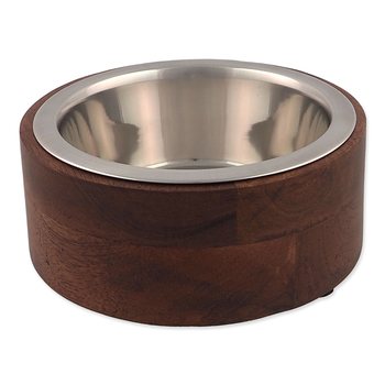 Miska Dog Fantasy nerez v dřevě, rovná 400ml-KS