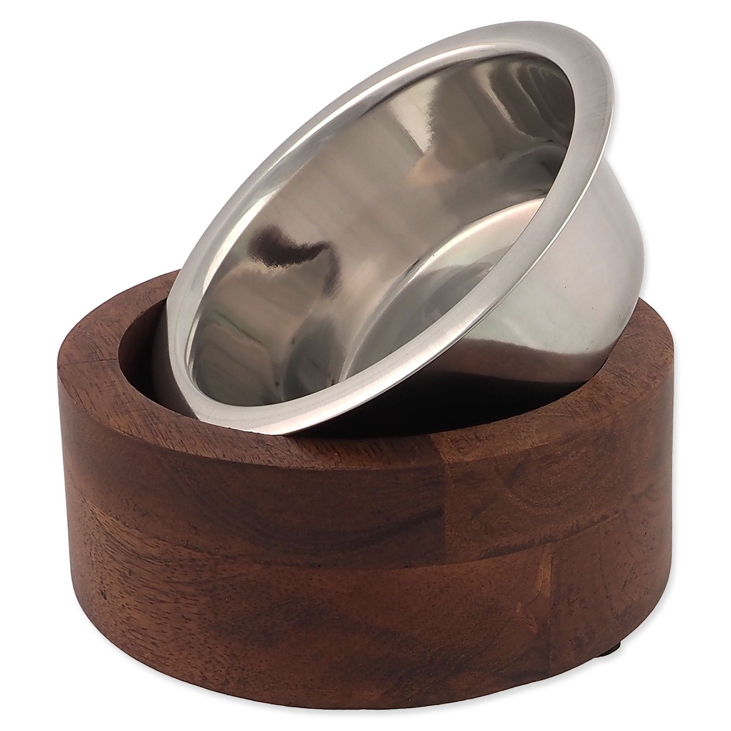 Miska Dog Fantasy nerez v dřevě, rovná 400ml-KS