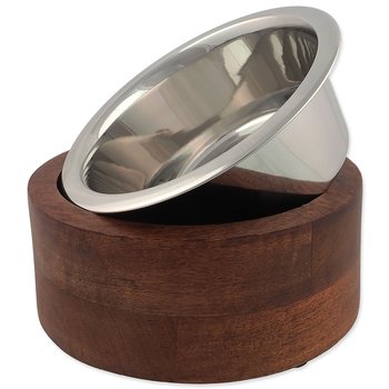 Miska Dog Fantasy nerez v dřevě, rovná 840ml-KS