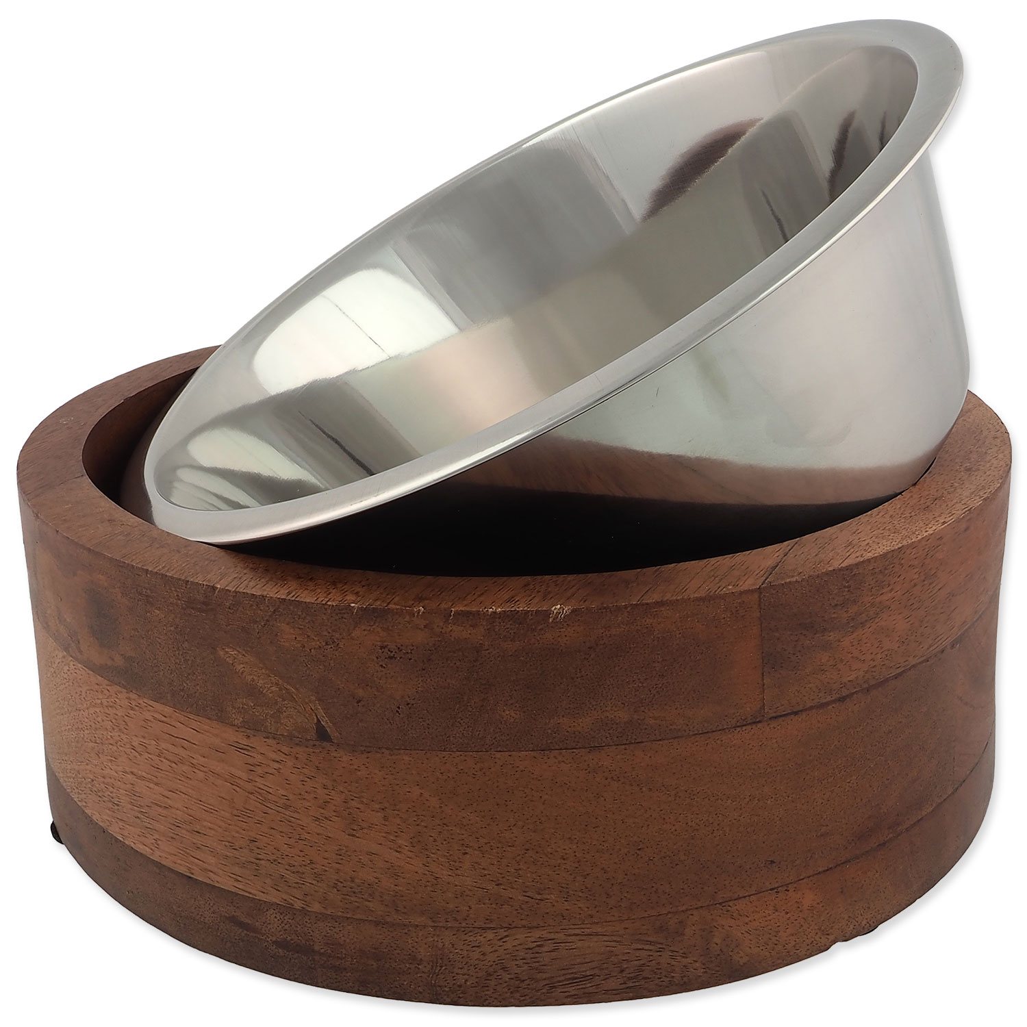 Miska Dog Fantasy nerez v dřevě, rovná 1730ml-KS