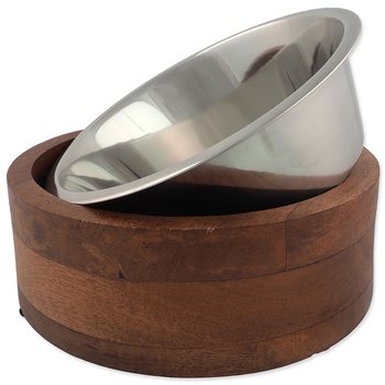 Miska Dog Fantasy nerez v dřevě, rovná 1730ml-KS