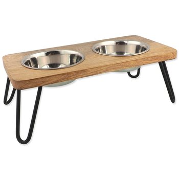 Misky Dog Fantasy nerez s dřevěným stojánkem, železné nohy 2x450ml-KS