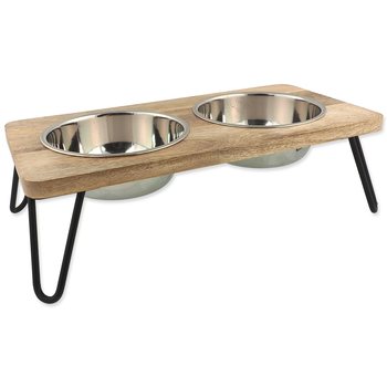 Misky Dog Fantasy nerez s dřevěným stojánkem, železné nohy 2x850ml-KS