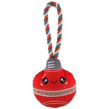 Hračka Dog Fantasy Winter Tale ozdoba vánoční pískací, červená 30cm -KS