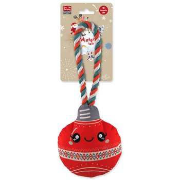 Hračka Dog Fantasy Winter Tale ozdoba vánoční pískací, červená 30cm -KS