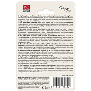 Hračka Dog Fantasy Winter Tale ozdoba vánoční pískací, červená 30cm -KS