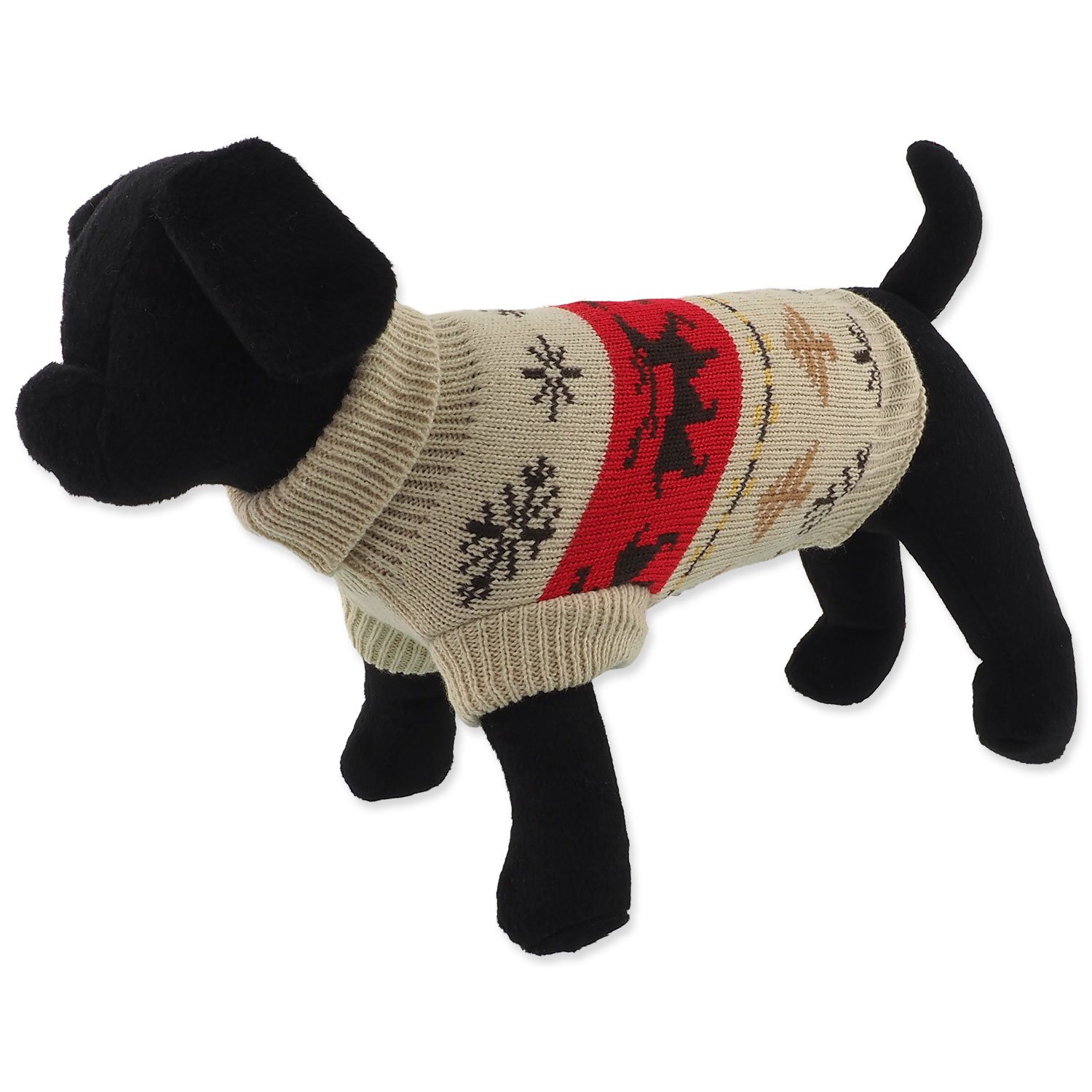 Svetr Dog Fantasy Winter Tale Vánoční pletený se soby, M 43cm-KS