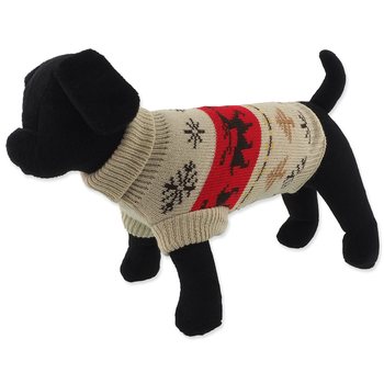 Svetr Dog Fantasy Winter Tale Vánoční pletený se soby, M 43cm-KS