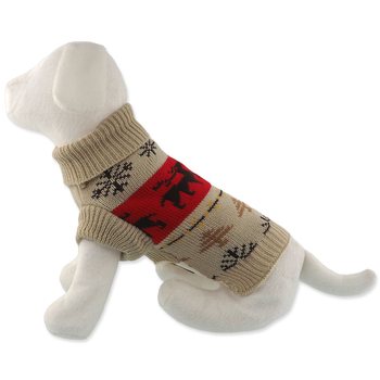 Svetr Dog Fantasy Winter Tale Vánoční pletený se soby, XL 65cm-KS